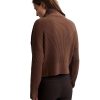 Clothing Varley Yoga Jackets & Sweatshirts | Carmen Rib Knit Zip Through Cocoa Shell