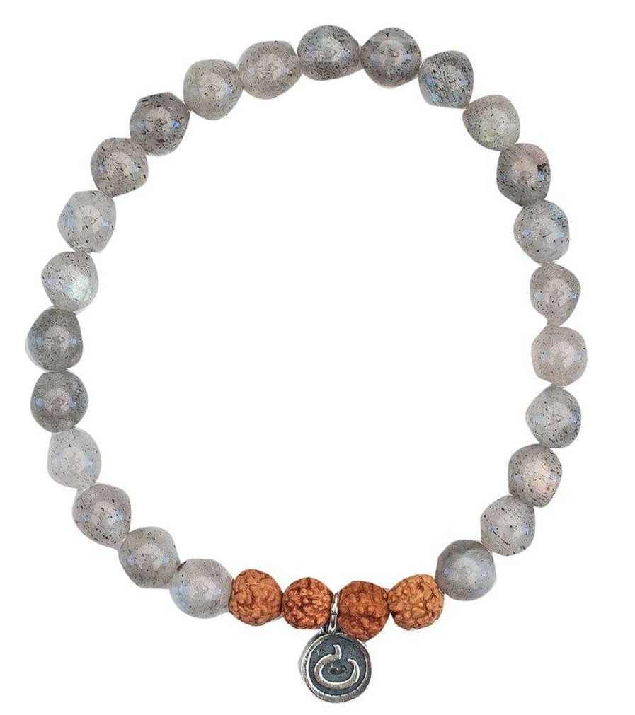 Accessories Mala Collective | I Am Whole Bracelet Labradorite, Rudraksha