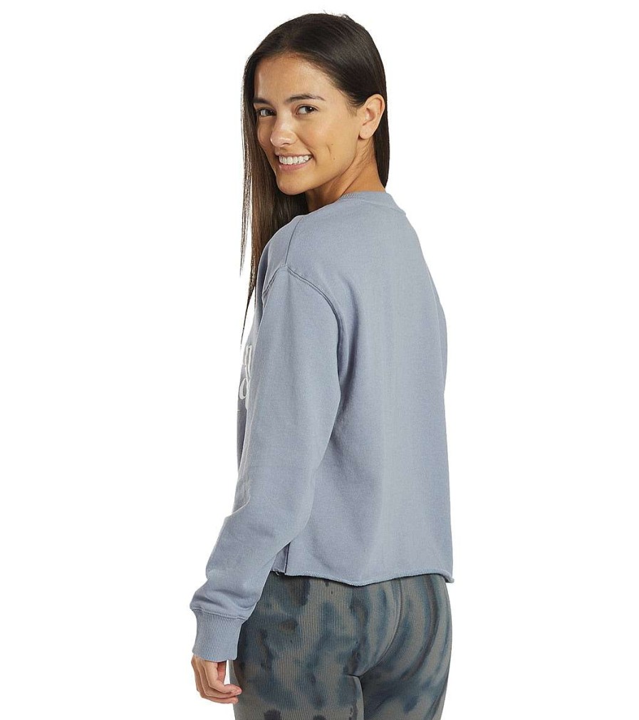 Clothing Spiritual Gangster Yoga Jackets & Sweatshirts | Gratitude Mazzy Pullover Sweatert Blue Ash