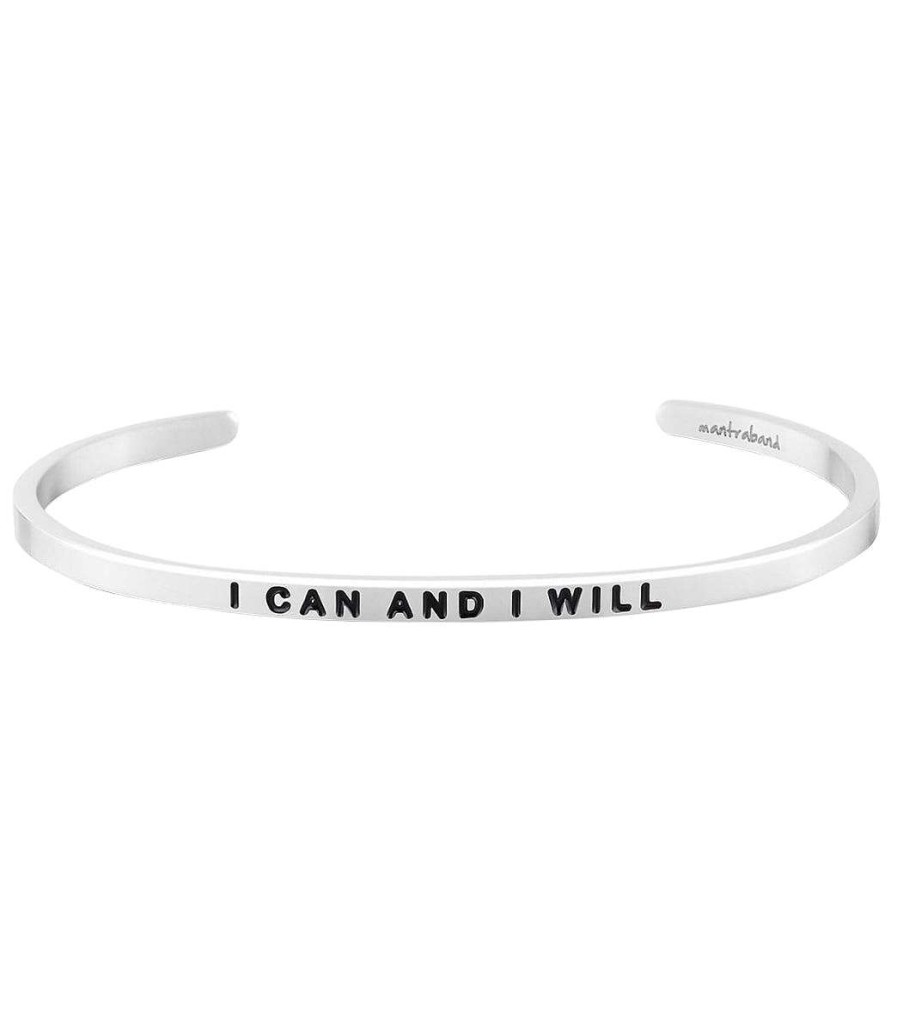 Accessories Mantraband | I Can And I Will Bracelet Silver