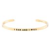 Accessories Mantraband | I Can And I Will Bracelet Yellow Gold