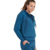 Clothing Thrive Societe Yoga Jackets & Sweatshirts | Sherpa Zip Hoodie Blue Coral