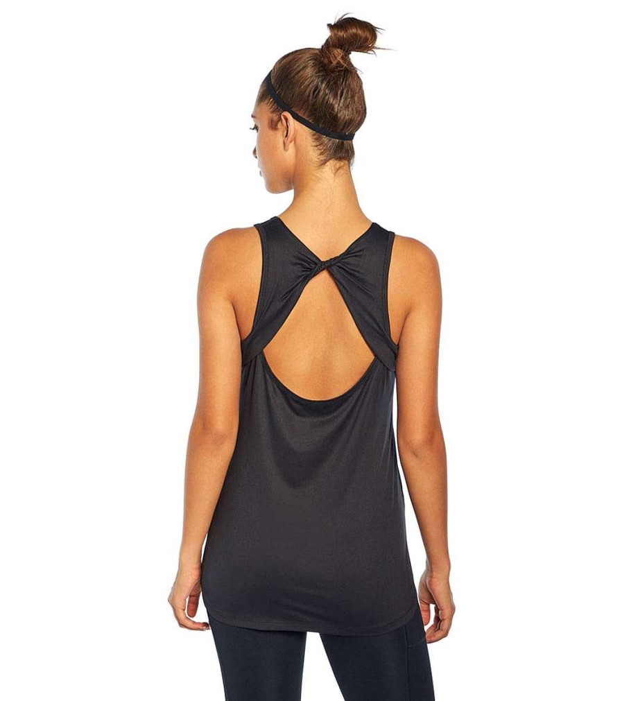 Clothing Marika Yoga Tops | Back Twist Tank Black