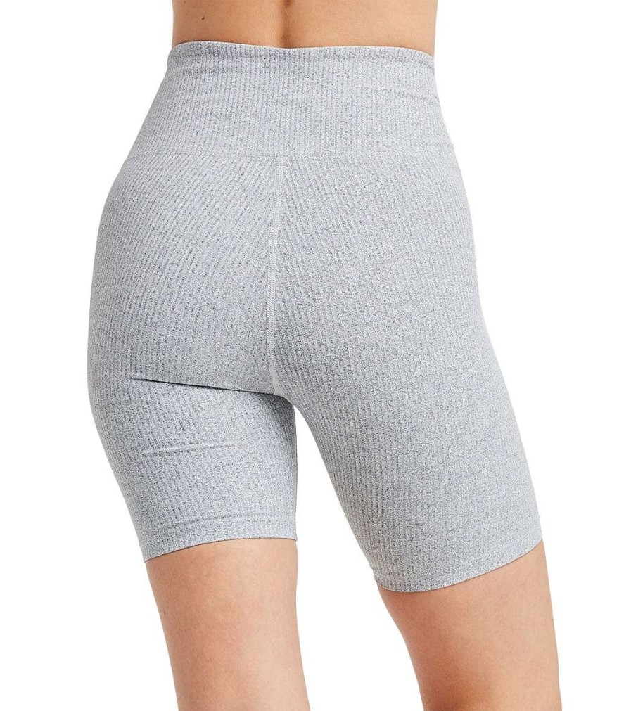 Clothing Year of Ours Yoga Shorts | Ribbed V-Waist Biker Short Heathered Grey