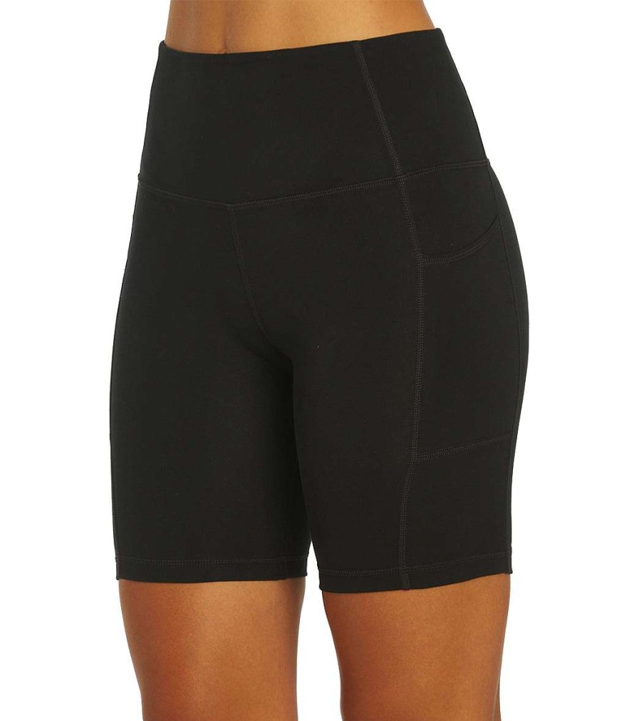 Clothing Everyday Yoga Yoga Shorts | Uphold High Waisted Biker Shorts With Pockets 7" Black