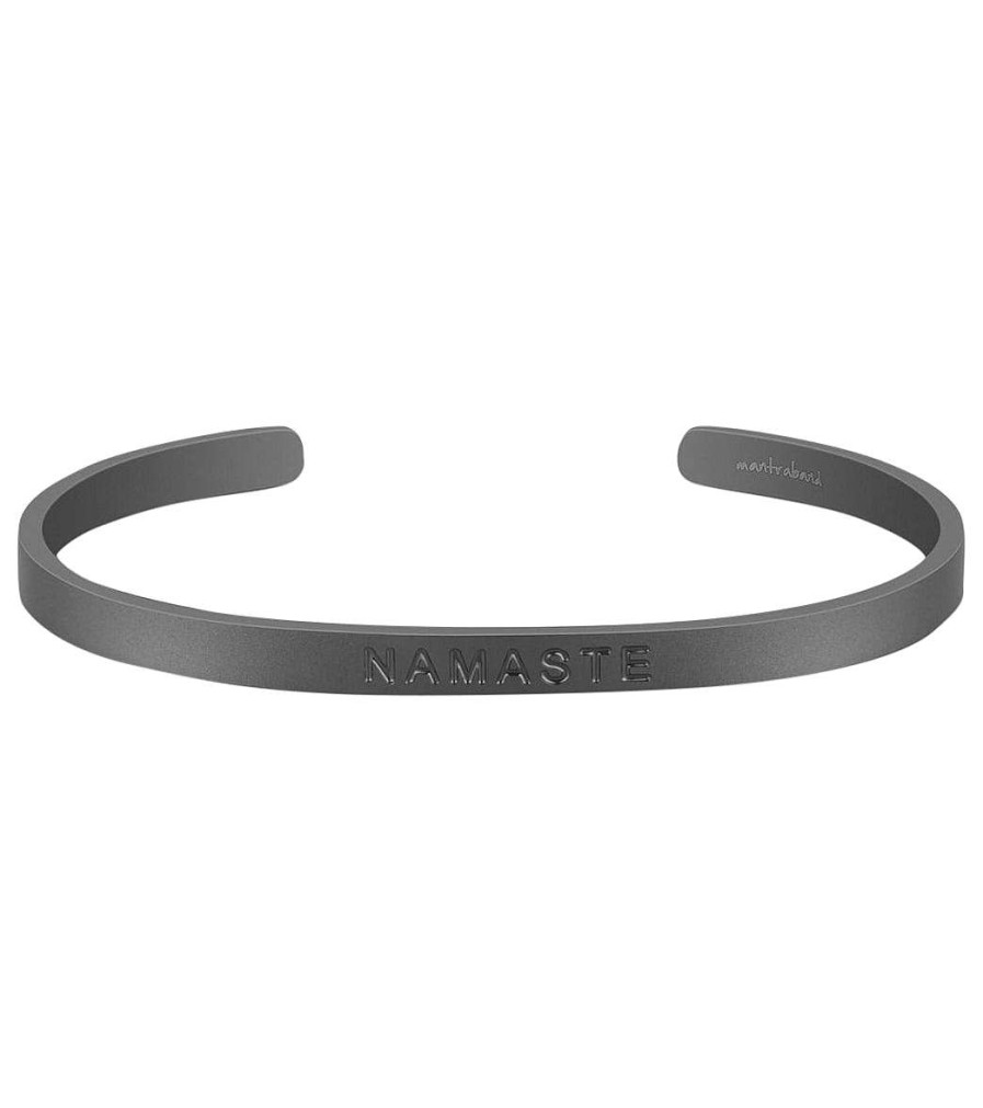 Accessories Mantraband | Namaste Bold Bracelet Matte Black