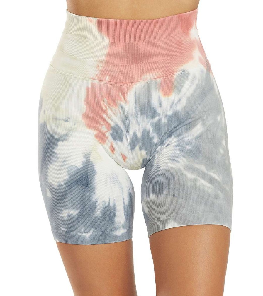 Clothing Spiritual Gangster Yoga Shorts | Biker Short Seascape Spiral Tie Dye