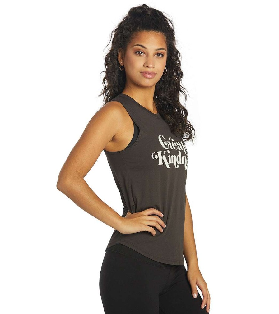 Clothing Spiritual Gangster Yoga Tops | Muscle Tank Vintage Black