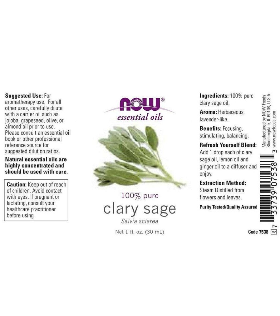 Home & Wellness NOW | 100% Pure Clary Sage Essential Oil 1 Oz