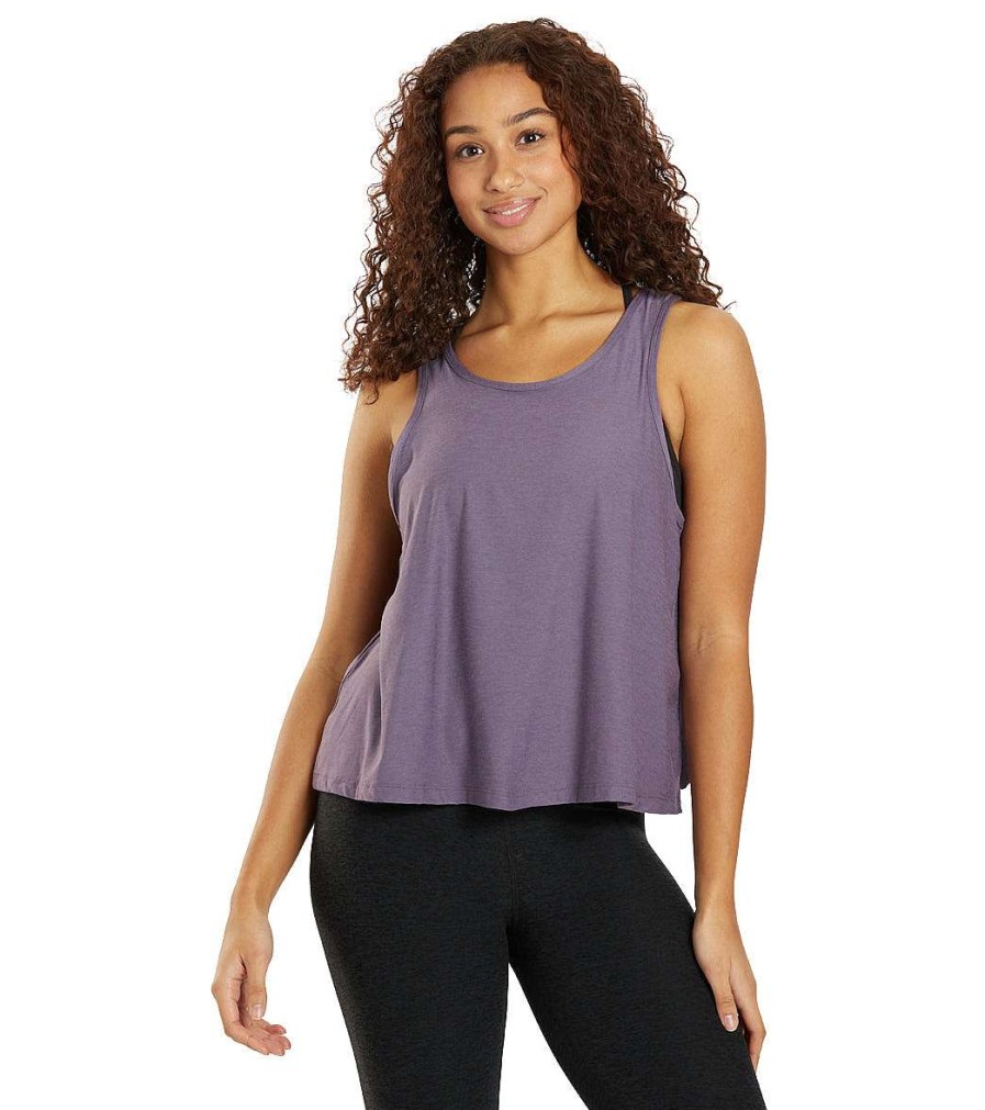 Clothing Beyond Yoga Yoga Tops | Featherweight Flutter Tank Purple Haze Heather