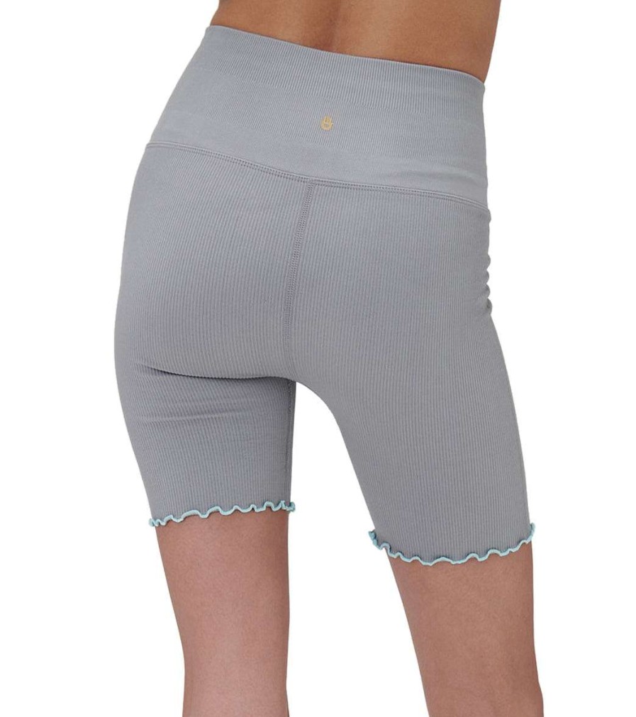 Clothing Spiritual Gangster Yoga Shorts | Seamless Ruffle Biker Short Fossil Grey